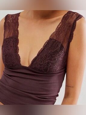 Intimately Lace Trim V-Neck Camisole in Deep Plum - Women Intimates